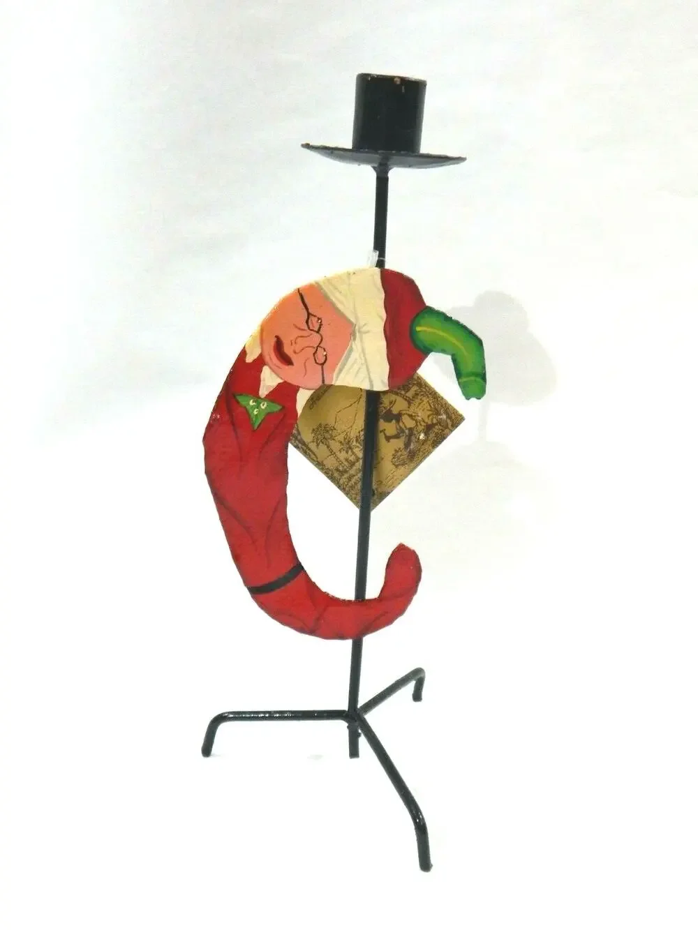 Mrs Clause Venture Products Artisan Metal Sculpture Candle Holder Chili Pepper